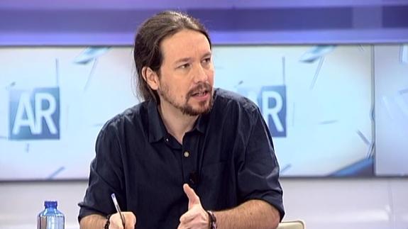 Pablo Iglesias, durante una entrevista en Telecinco.