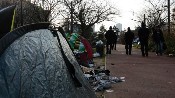 Inmigrantes en París.