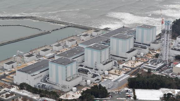 Vista aérea de la central nuclear de Fukushima. 