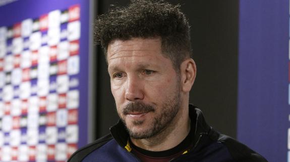 Simeone, en rueda de prensa. 