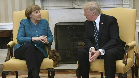 Angela Merkel y Donald Trump.