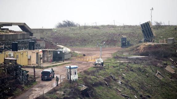 Imagen de una de las baterías del sistema defensivo israelí.