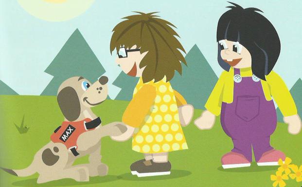 Ilustración del cuento 'Miriam educa a su cachorro'. 