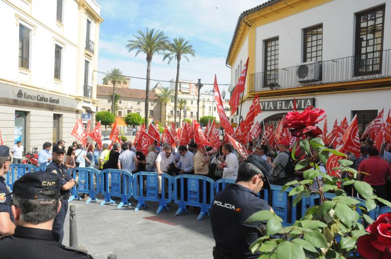 Instante de la concentración de esta mañana. 
