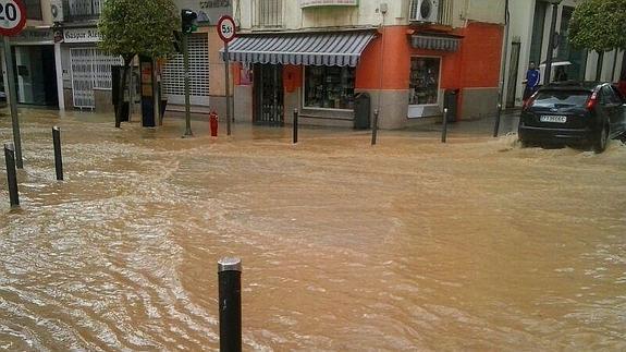 Una tormenta provoca inundaciones en Almendralejo