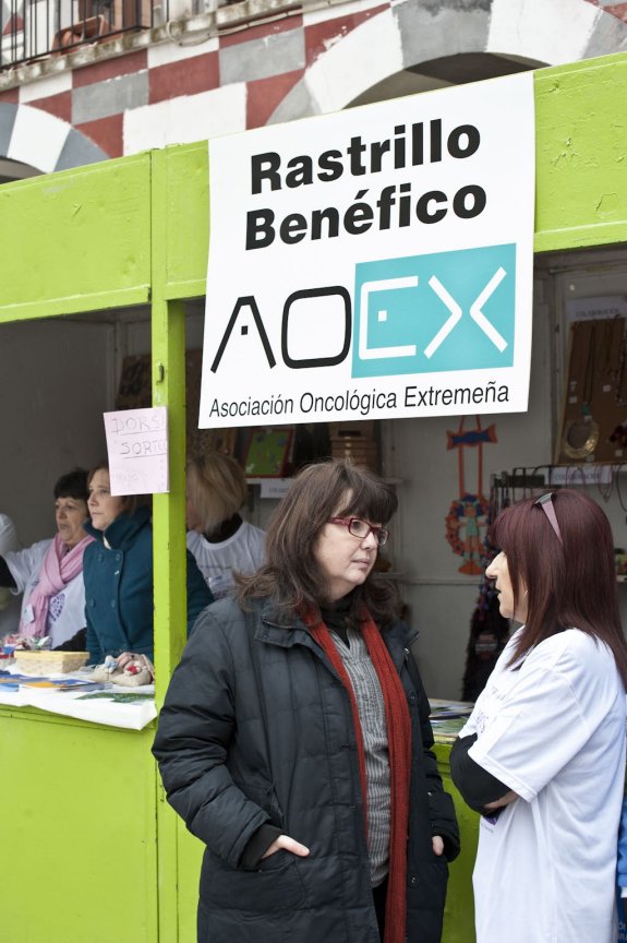 Rastrillo benéfico de Aoex en la plaza Alta. :: HOY