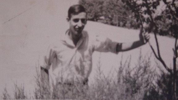 Felipe Rubio Nuevo  cuando trabajaba de pinche durante la construcción de la presa en Torrejón.