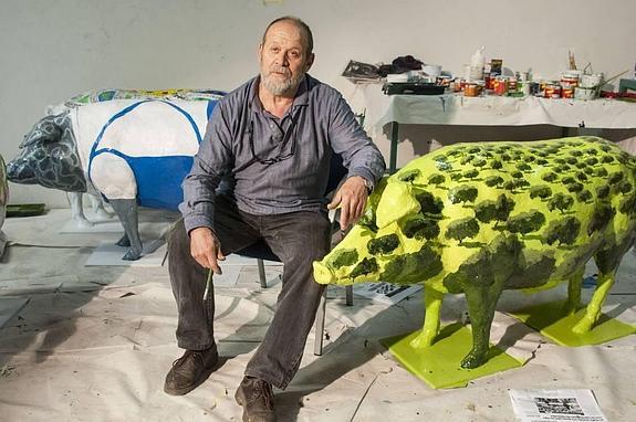 El cerdo pintado por Ramón de Arcos Nieto-Guerrero.