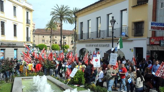 Manifestación de ACOREX en Mérida