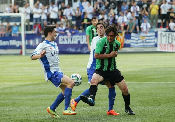 Juan Germán durante el partido de ida ante el Europa disputado en Barcelona. :: hoy