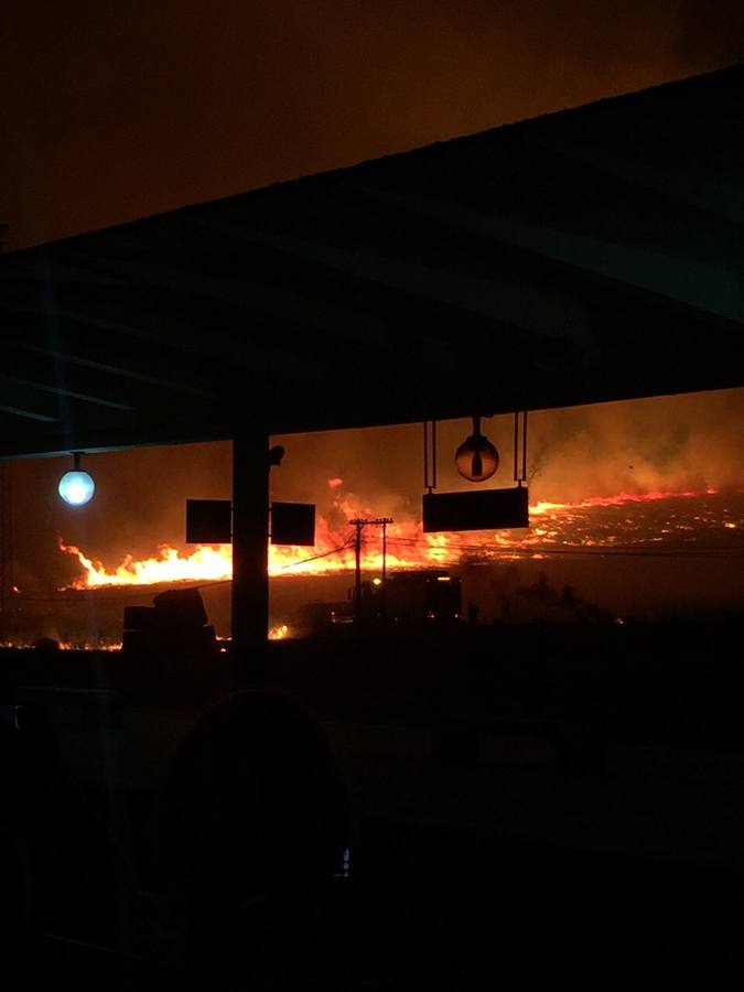 Imagen del incendio en el Cerro de los Pinos. 