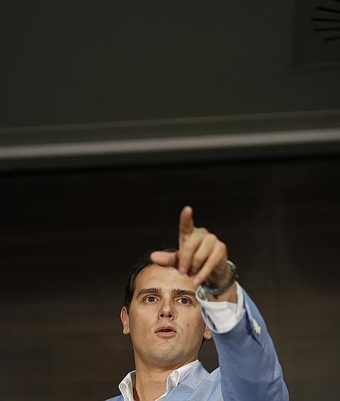 Albert Rivera, durante un mitin de CIudadanos celebrado en madrid poco antes del verano