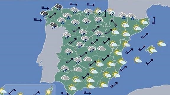 Sábado con lluvias en Extremadura