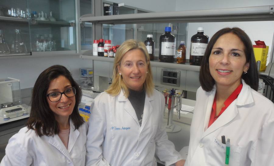 Las  investigadoras Teresa Antequera Rojas, Trinidad Pérez Palacios y Estefanía Jiménez Martín