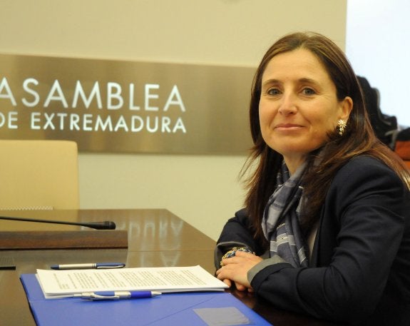 La exconsejera de Sanidad, María Jesús Mejuto, en una visita a la Asamblea. :: hoy