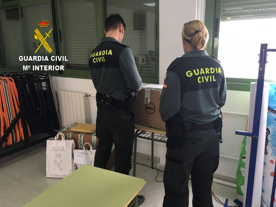 La Guardia Civil recupera material robado en colegios de Extremadura, Madrid y Guadalajara
