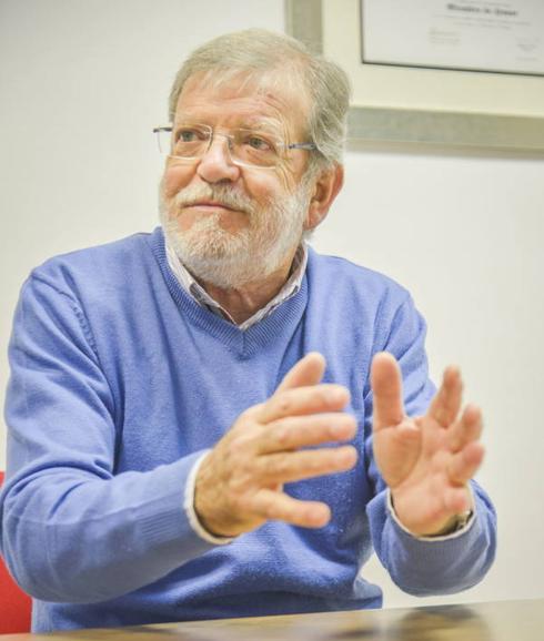 Juan Carlos Rodriguez Ibarra, en la sede del PSOE en Badajoz. 