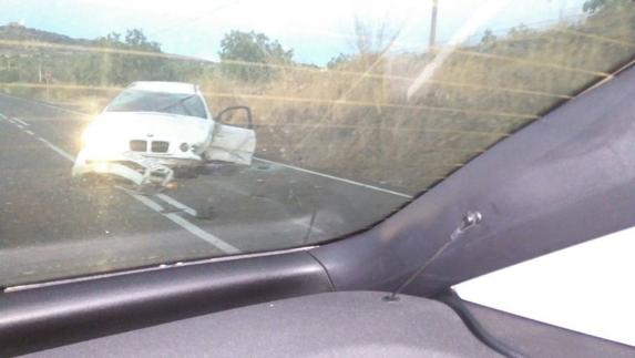 Imagen del accidente de Salvatierra, en la que uno de los conductores implicados dio positivo.