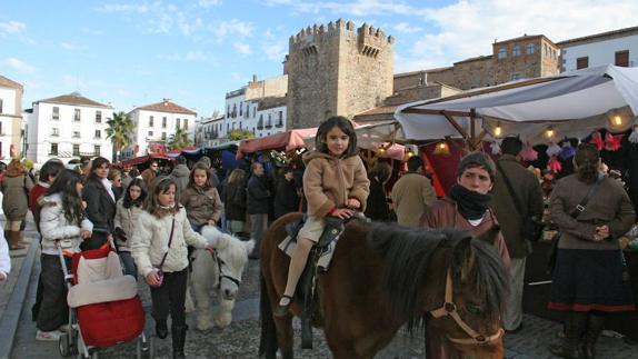 Mercado medieval en Cáceres.