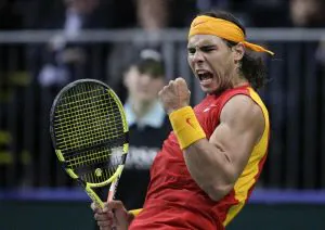 Rafael Nadal celebra su victoria ante el alemán Nicolas Kiefer. / REUTERS