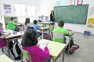 Imagen de una de las aulas del colegio San Francisco tomada al inicio de esta semana. ::                             A. MÉNDEZ