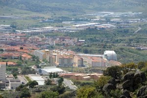 Vista de parte de las nuevas zonas residenciales del Cotillo y Berrocal, barrio de San Miguel y zona industrial de la ciudad ::                             PALMA