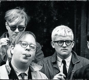 Pop. Henry Geldzaleher (con puro), promotor de Andy Warhol  y David Hockney.