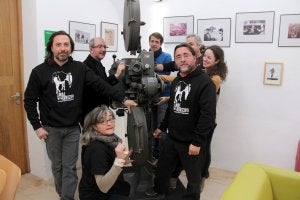 Parte del equipo de la película, ayer en la Filmoteca. ::
MARISA NÚÑEZ