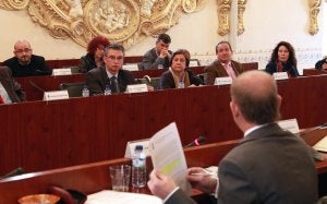 Pleno de la Diputación de Badajoz ayer por la mañana. ::                             S. RODRÍGUEZ