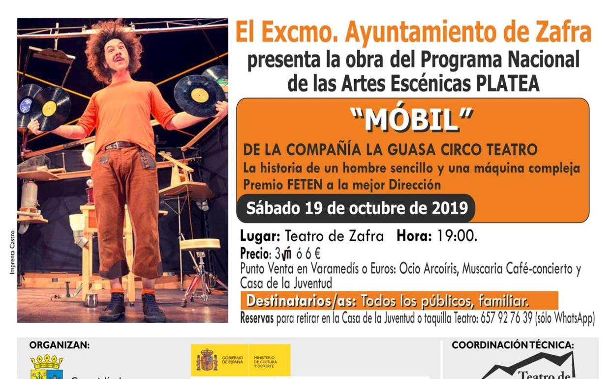 La obra 'Móbil' de La Guasa Circo Teatro llega este sábado al Teatro de Zafra