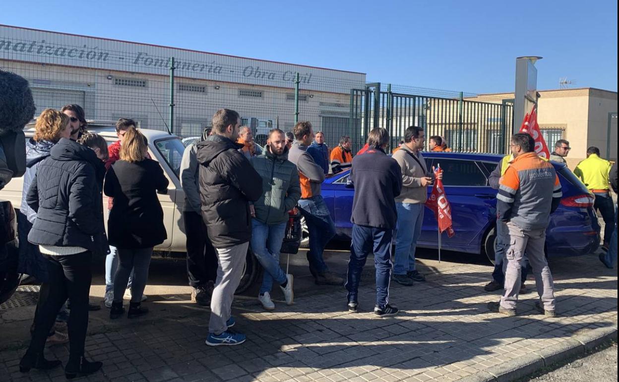 Los trabajadores el primer día de paros 