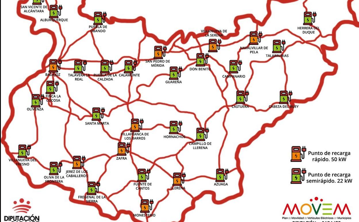 Los puntos de recarga eléctrica de la Diputación serán gratis dos años