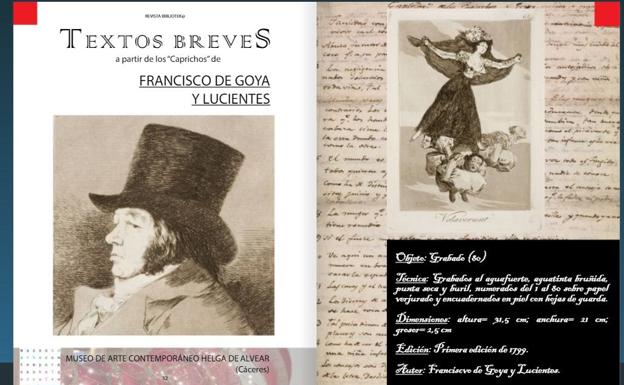 Dos de la páginas del número 5 sobre los Caprichos de Goya 