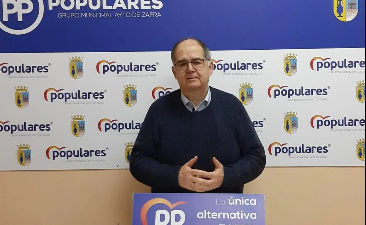 Juan Carlos Fernández durante la rueda de prensa en la que el PP hizo su balance 