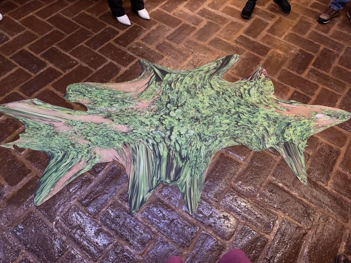 Pieza textil sobre la que se asienta la impresión 3D 