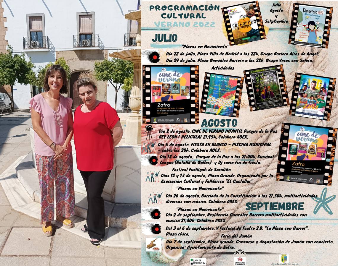 La concejala y la representante de AOEX en la presentación de las actividades 