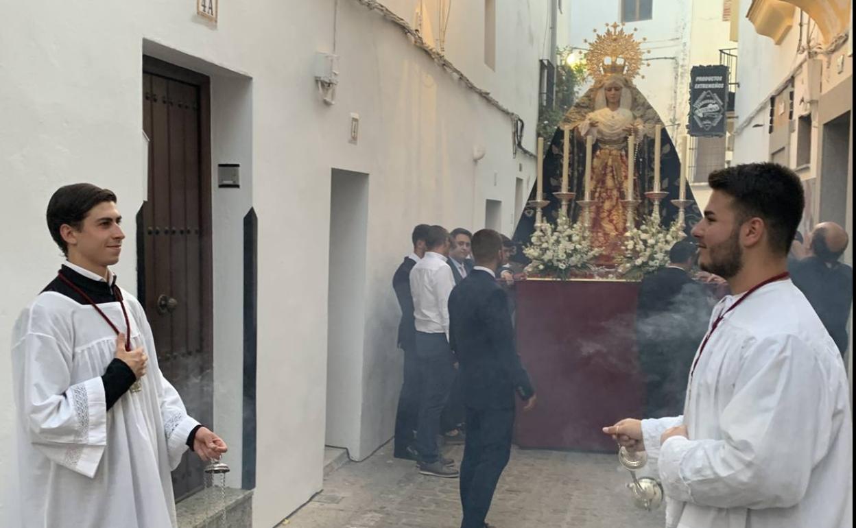 Traslado de la Virgen por las calles de Zafra 