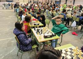 Los escolares en un momento del torneo final