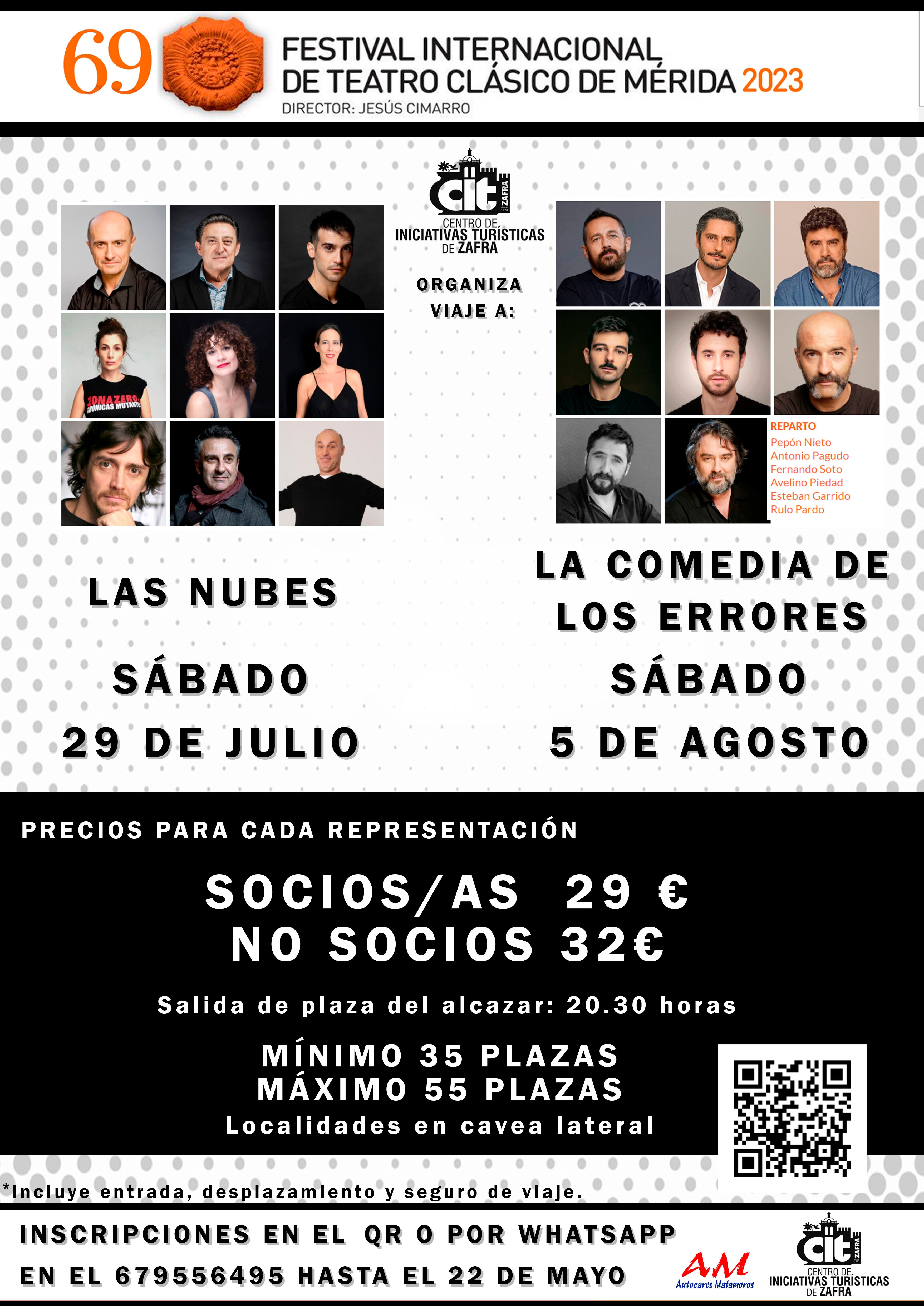 El CIT viajará al Festival de Teatro de Mérida para ver 'Las nubes' y 'La comedia de los errores'