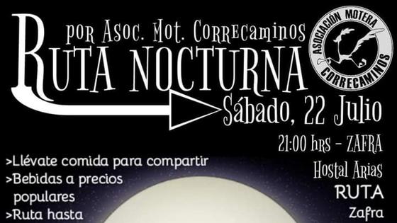 La asociación motera Correcaminos organiza una ruta nocturna