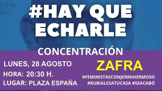Zafra Violeta celebrará este lunes una concentración en apoyo a la jugadora Jenni Hermoso y sus compañeras