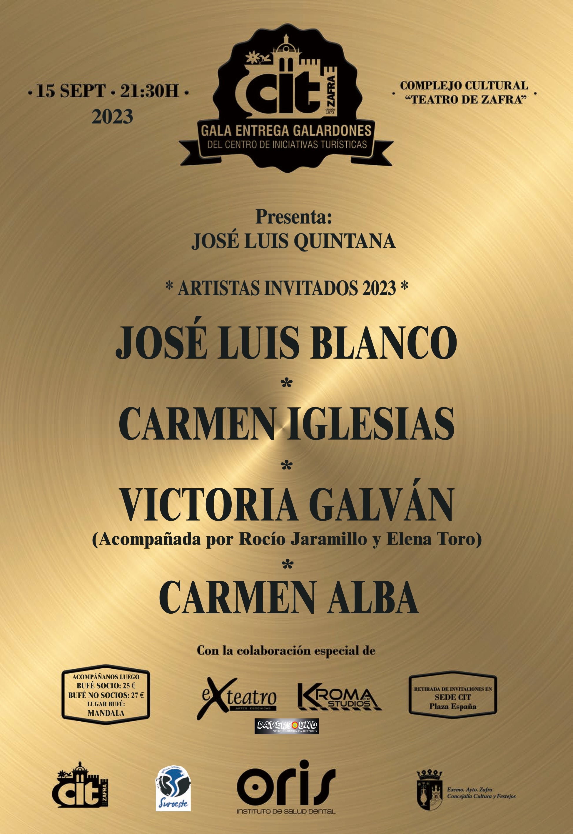 El CIT anuncia a los artistas que amenizarán su gala de galardones