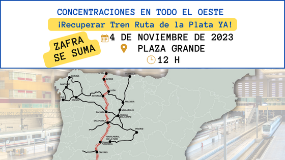 Zafra se concentrará el sábado para pedir la reapertura del Tren Vía de la Plata entre Sevilla y Gijón