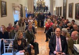 Elena Diéguez, en la prinera fila a la izquierda el día de su homenaje