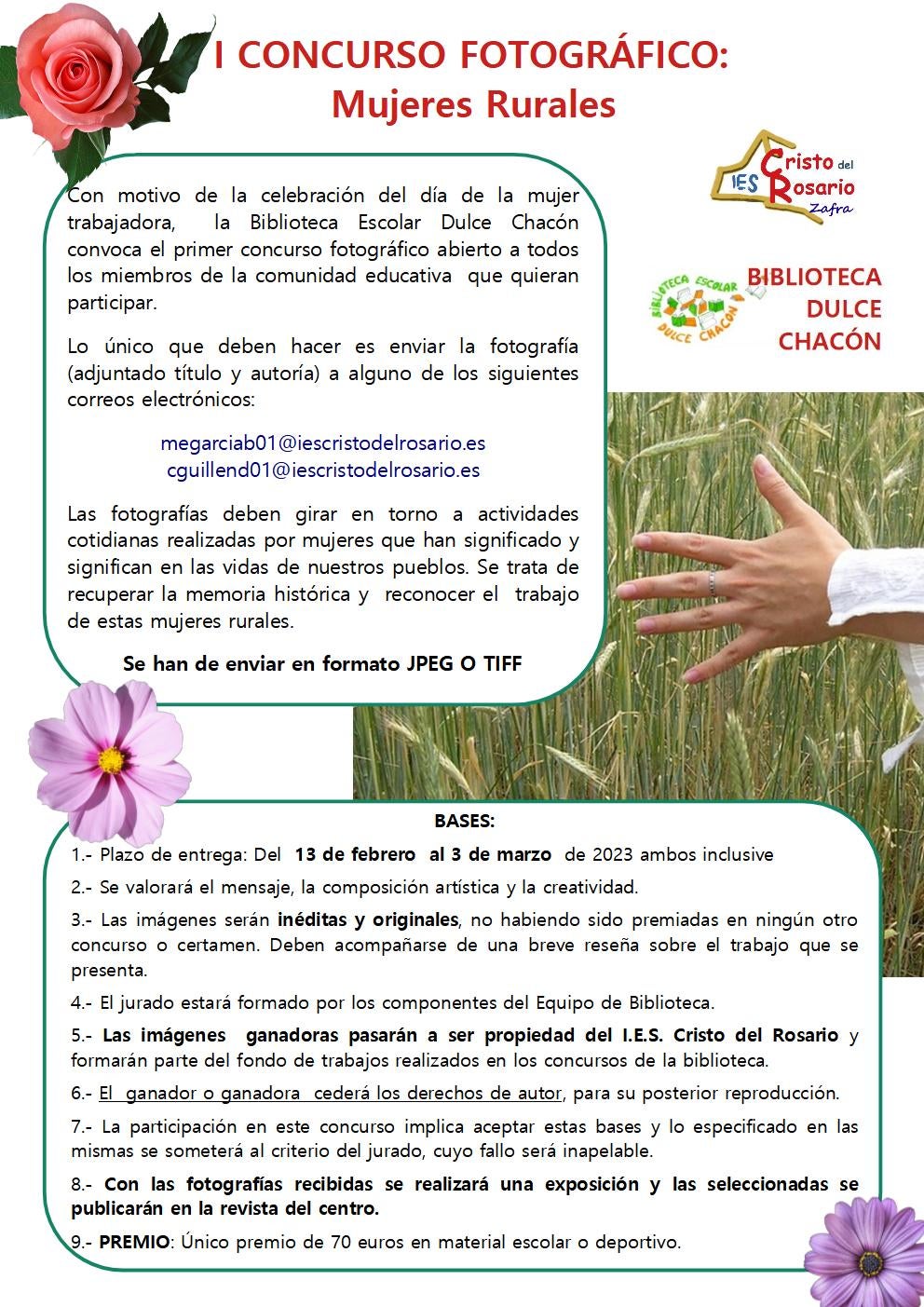 Cartel con las bases del concurso 