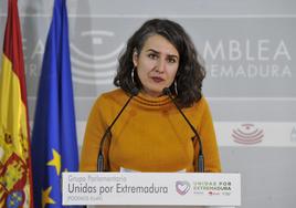 La portavoz de Unidas por Extremadura, Irene de Miguel