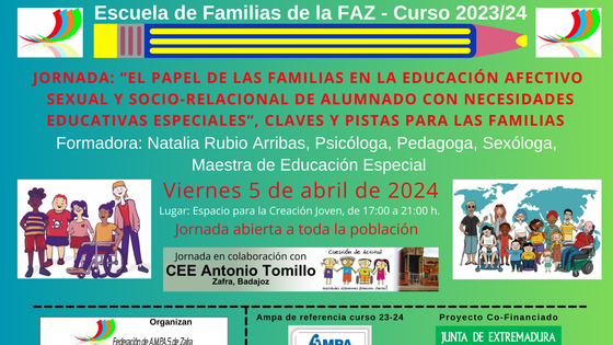 La Escuela de Familia celebrará dos sesiones formativas los días 4 y 5 de abril