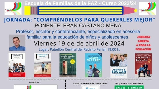 'Compréndelos para quererles mejor': Nueva conferencia para la Escuela de Familias a cargo de Fran Castaño