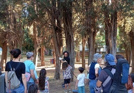 Un momenot del taller en el que se realizaron y colocaron cajas nido