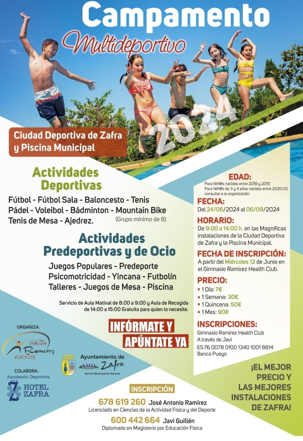 El Campamento Multideportivo de verano que organiza el Ayuntamiento comenzará el 24 de junio